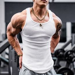 Men's Tank Tops Men Tank Top Tee Singlet Gym Workout Fitness Sleeveless Shirt Muscle Bodybuilding Breathable Underwaist 230710