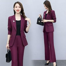 Women's Two Piece Pants Outfit Wide Leg Trouser Suit Blazer And Womens 2 Pant Sets White Set For Women Formal Business Sexy Classy Xxl D