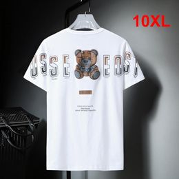 Raincoats 10xl Plus Size Baggy Tshirt Men 2021 Summer T Shirt Short Sleeve Fashion Bear Print Tshirt Cotton Tops Tees Male Ha190