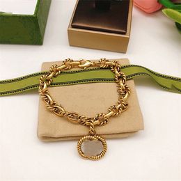 Retro Luxury Designer Charm Bracelets Brand Letter ggity Bracelet Chain Women man Gold Wristband Link Chain Couple Jewerlry Accessories 422134
