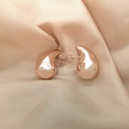2024 new Stud Trendy Italy Hollow Stainless Steel Hypoallergenic 18K Gold Plated Bottega Tear Drop Waterdrop Earrings For Women Girl
