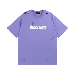 BLCG LENCIA 2023 Summer New 250g 100% Cotton Fabric T-shirt Men High Quality Print Colour Drop Sleeve Loose Tshirts Oversize Tops 2023194