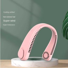 Electric Fans The new neck hung fan usb charging lazy and then type small fan student office movement leaves hang neck fan