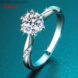 Wedding Rings Smyoue D Color 13 Carat Solitaire Moissanite Engagement ring Women's Sparkling Lab Mature Diamond Ring 925 Silver Jewelry Z230712