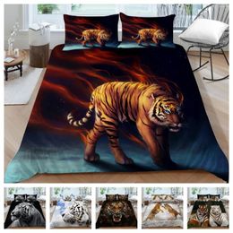 Bedding Sets Bed Linens 2/3pcs 3D Digital Tiger Printing Duvet Cover 1 Quilt 1/2 Pillowcases US/EU/AU Size