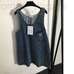 Basic & Casual Dresses designer 23ss denim dress summer dresses womens clothing women nail drill brooch brand Denim back sundress High quality a1 RACL