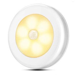 Night Lights Mini Round Sensor LED Light Energy Saving Human Body Induction Lamp Household