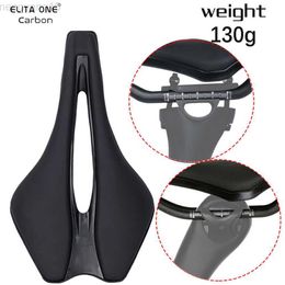 Bike Saddles ELITAONE Road/MTB Bike Saddle 130g Ultralight Carbon Rail 245*139mm Reinforced Nylon Shell HKD230710