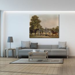 Classical Portrait Canvas Art Horse Landscape William Henry Cavendish-bentinck George Stubbs Painting Handmade Hotel Room Decor