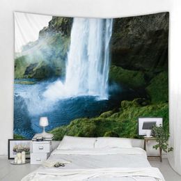 Tapestries Beautiful Forest Waterfall Tapestry Starry Sky Home Art Deco Yoga Mat Sheet Queen Sofa Blanket