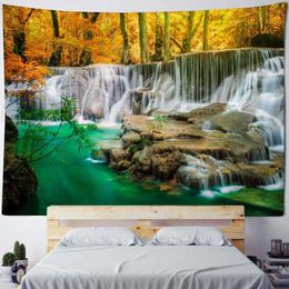 Tapestries Landscape Waterfall Tapestry Print Wall Hanging Nature Jungle Room Decor Home Background