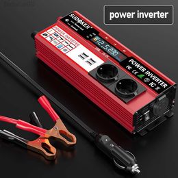 Car Jump Starter 1500W 2000W 3000W Peak Power Inverter DC 12V To AC 220V Transformer USB Universal Socket Charge with LED Display for RV HKD230710