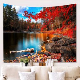 Tapestries Home Decoration Autumn Tree Print Tapestry Forest Wall Hanging Tapestry Natural Landscape Tapestry Background Wall 230x180cm R230710