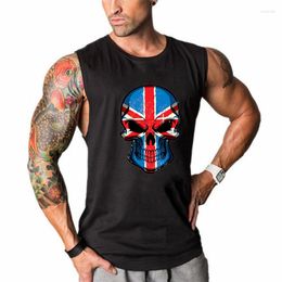 Men's Tank Tops Gym Fitness Muscle Strong Summer Breathable Sleeveless Cotton Fashion Print Men Casual O Neck Slim Fit Cool T-Shirts