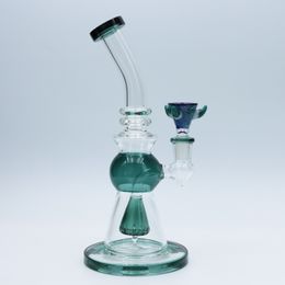 9 inch 14mm Aqua Turbine Disc Glass Bong Water Pipe smoking pipe hookah with bowl