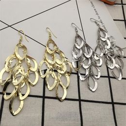 Dangle Earrings Sexy And Fashionable Three-Dimensional Oval Hollow Tassel Long European American Women's Jewellery