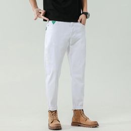 Men's Jeans Summer White Slim Stretch Casual Leggings Plus Size 46 48 Trousers Male Colthing Bottoms