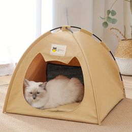 Cat Bed Cat House With Removable Washable Cushion, All Seasons Cat Tent Kitty Hideaway, Portable Foldable Cat Dog Nest For Small Pets Indoor Outdoor