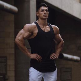 Men's Tank Tops Plain Cotton Bodybuilding Sleeveless Shirts Gym Tank Top Men Fitness Tops Mens Singlets Street Workout Vest Fitness Clothes 230710