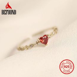French Love Ruby 925 Sterling Silver Ring Female Ins Tide Niche Design High Sense Fashion Personality Tail Opening Jewerly Ring
