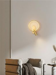 Wall Lamp All Copper Bedroom Bedside Simple And Minimal Light Luxury With Spot Lights Room Creative