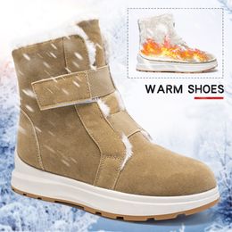 New Thick Plush Warm Snow Boots Women Winter 2023 Faux Suede Platform Ankle Boots Woman Non Slip Cotton Padded Shoes Plus Size