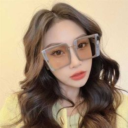 2023 New High Quality Xiaoxiangjia's new Tiktok net red with the same square letter big sunglasses women's versatile Sunglasses 7056