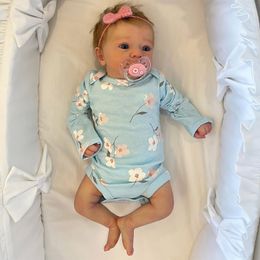 Dolls 45CM Already Painted Finished Reborn Baby Doll Felicia Same as Picture Lifelike Soft Touch3D Skin Hand Root Hair Visible 230707