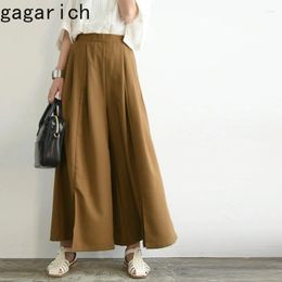 Women's Pants Gagarich Commuting Style Japanese Wide Leg Capris 2023 Summer Temperament Women Loose High Waist Slimming Casual Cropped