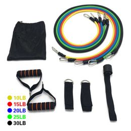 Resistance Bands 11Pcs/Set Latex Resistance Bands Gym Door Anchor Ankle Straps With Bag Kit Set Yoga Exercise Fitness Band Rubber Loop Tube Bands HKD230710