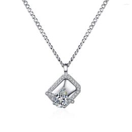 Chains Luxury Square Necklace Zircon Chain Women's Simple Ins Water Drop Fashionable Jewelry