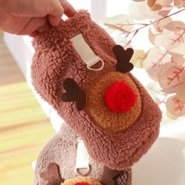 Dog Apparel Pet Clothes Lovely Anti-fall Cartoon Christmas Elk Costume For Winter Vest Coat