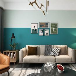 Wallpapers Modern Simple Non-woven Blue-green Colour Contrast Bedroom Living Room Wallpaper Light Cyan Ins Style Solid Background