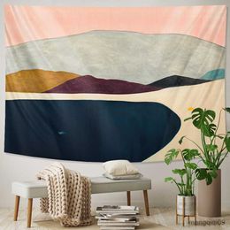Tapestries Simple style home decoration tapestry decoration Nordic mountain tapestry bedroom wall hanging beach mat R230710
