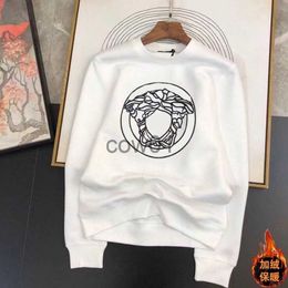 Mens Hoodies Sweatshirts Mens Hoodies Sweatshirts autumn winter thin style Plush slim round collar tide long sleeve top Medusa snake goddess print Portr J230710