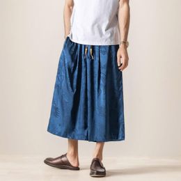 Men's Pants Ice Silk Dark Flower Summer Autumn Cargo Men Loose Retro Radish High Street Harajuku Sweatpants Clothing