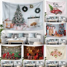 Tapestries Santa Claus Christmas tree decoration printed pattern tapestry home living room bedroom room wall decoration tapestry R230710