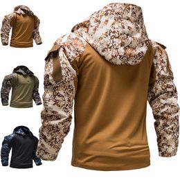 Men's Hoodies Sweatshirts Men's Military Camouflage Tactical Long-sleeved T-shirt Fashion Hooded Camouflage Long-sleeved Sweatershirt EU Size 230707