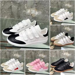 Designer Runway Schuhe Isabel Paris Marant Sneakers Beth Grip-Strap Leder Low-Top Beth Leder Sneakers Mode Isabel White Black Trainer Größe 35-40