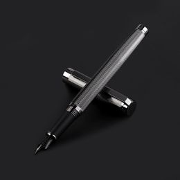 Fountain Pens High Quality Silver Clip Metal Pen Office Business Writing Calligraphy Ink Stationery School Supplies 03972 230707