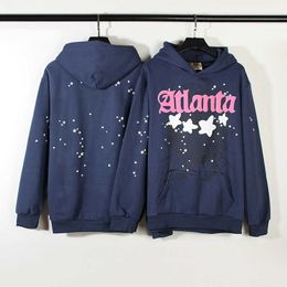 Men's Hoodies Sweatshirts Spder Atlanta Spider Web Star Letter and Women's Plush Hoodie