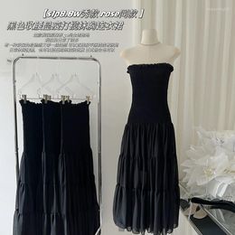Casual Dresses 2023 Summer Dress Women Elegant Black Long Ladies Off Shoulder Floral Print Maxi Party Pleated A-Line For