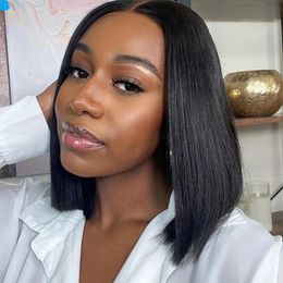 Wear to Go Glueless Lace Front Human Hair Wigs Hair Brazilian Short Bob Wig Glueless Pre Plucked Human Wigs