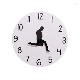 Wall Clocks Man In Suit Art Clock Room Decor Hanging Ornament Digital Silent Home Household For Office Study Bedroom