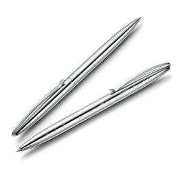 Ballpoint Pens High Quality 01 Stainless steel Pattern Spin Stationery Office Supplies Gift Ink Pen 230707