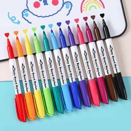 Markers 12Pcs Floatable Erasable Whiteboard Marker Coloured Pens Children's Drawing White Board School Classroom Supplies 230707