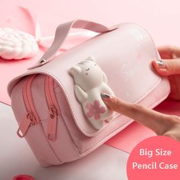 Pencil Bags Multifunctional Large Capacity Decompression Case Cute Korean Stationery Cases Boys School Supplies Kawaii Pouch Bag 230707