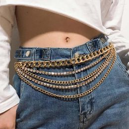 Belts Multilayer Waist Belt Jeans Coat Keychain Jewellery Body Belly For Party Pography Accessory