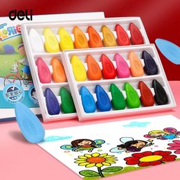 Markers Deli Children's Crayons Washable Safe Non-toxic Oil Pastel Washable student's crayons 61224 Colours Graffiti painting pen 230710