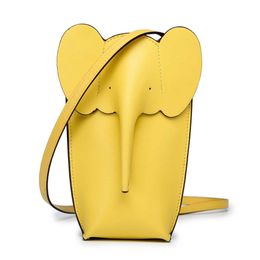 Дизайнерская корова кожа кожа детская сумка слона мини -слон милый плечевой сумка для мессенджера женская мода подлинная кожаная мягкая маленькая карточная кошелек